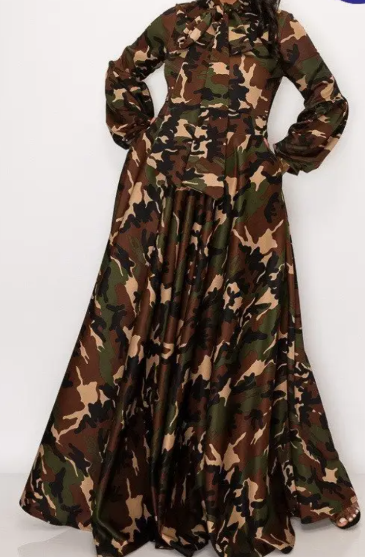 Camouflage Print Maxi