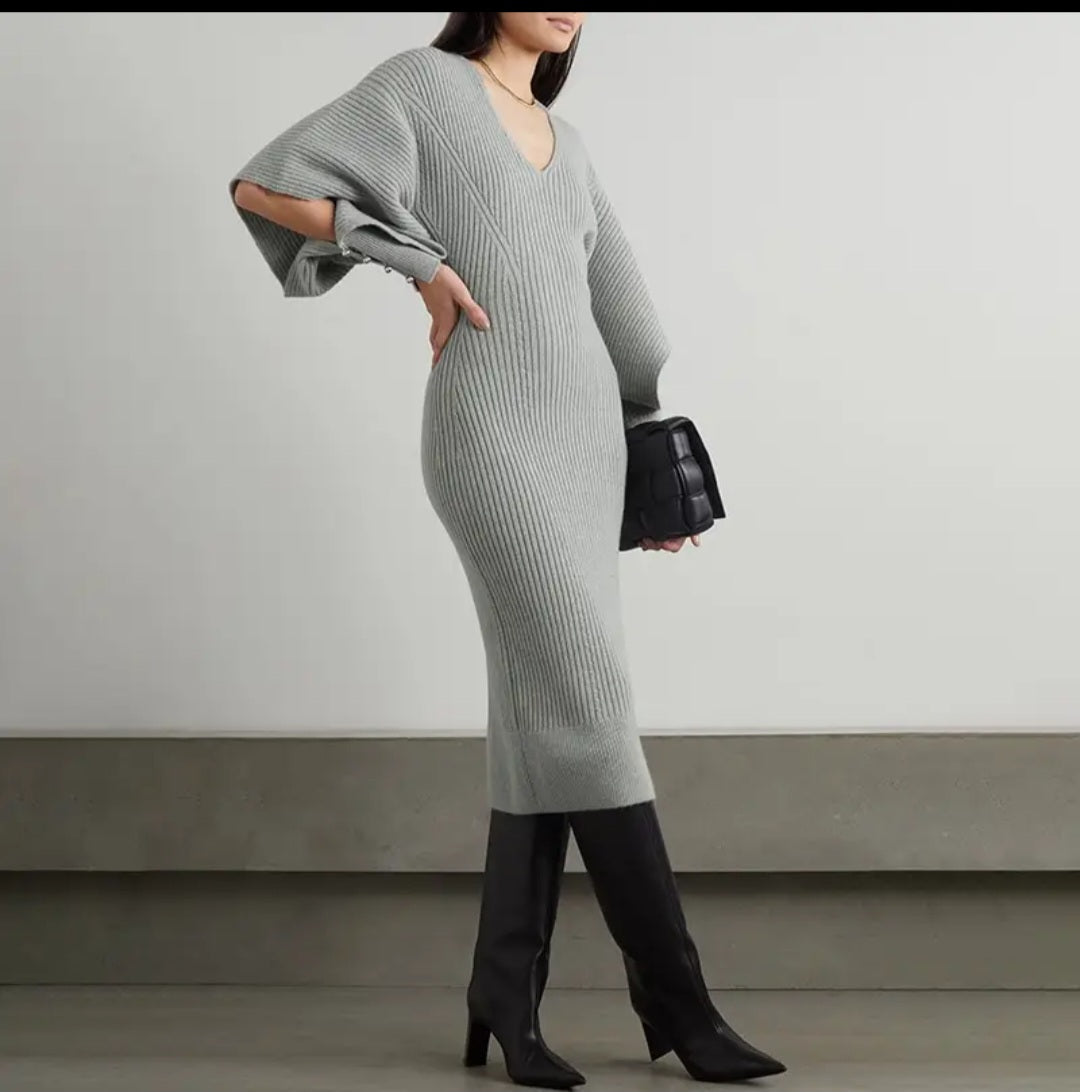 Long Sleeve Highwaisted Knitted Dress