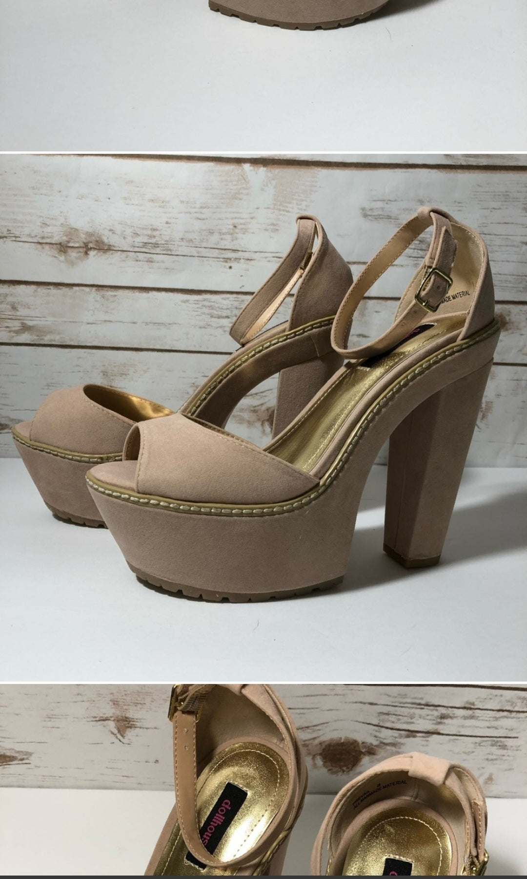 Nude Peep Toe Platform Heel