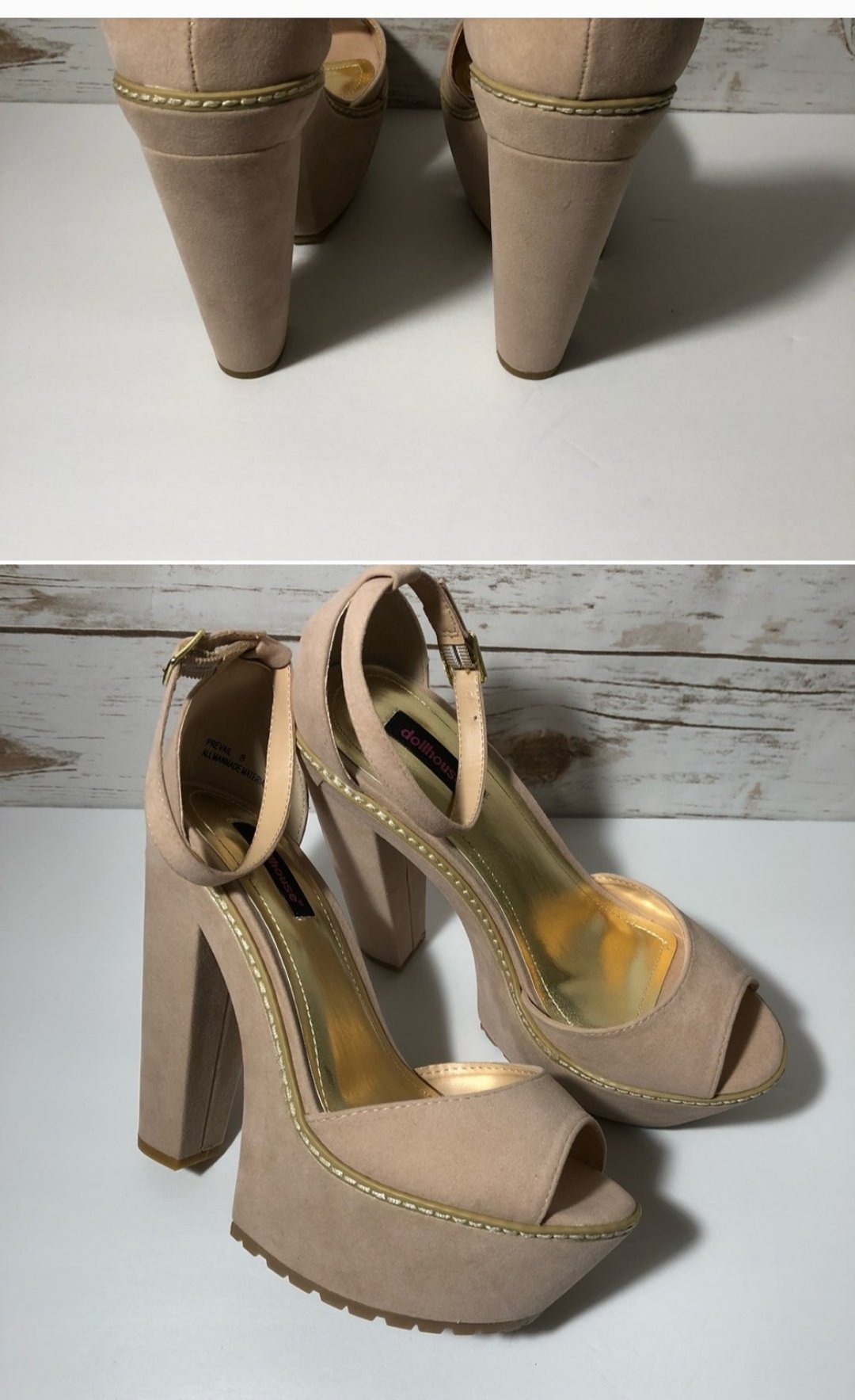 Nude Peep Toe Platform Heel