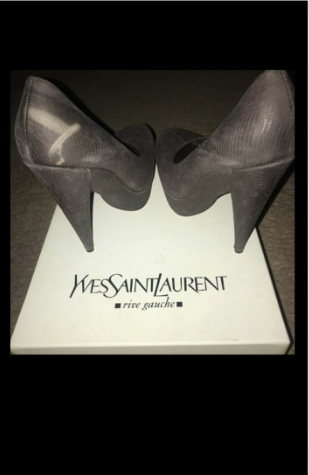 YSL Grey/Chrchol Pumps